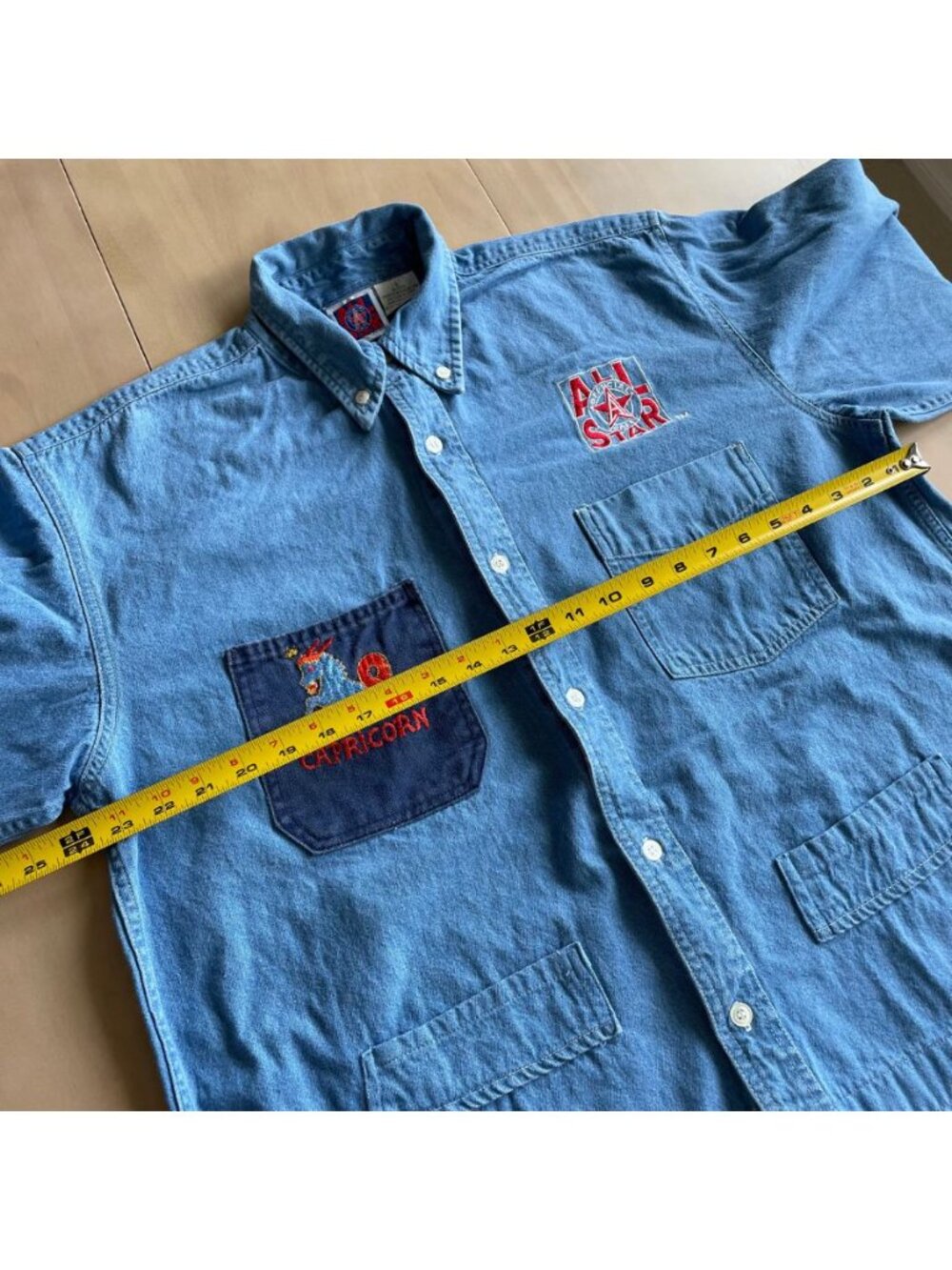 Vintage Rare All Star Official Cafe Capricorn Denim Button Down Shirt - Sz LG - Picture 10 of 11